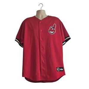 VTG Majestic Cleveland Indians Men's Jersey Size: XL Red HAS FLAWS PLEASE READ